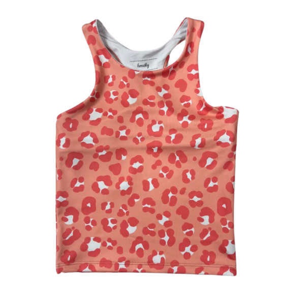 Pink leo print tank top