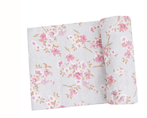 Pink Phlox Floral Swaddle Blanket