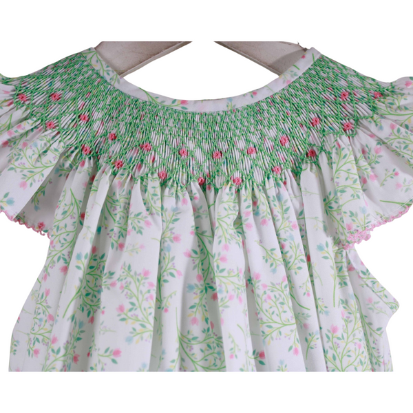 Close up of the zoey dress smocking
