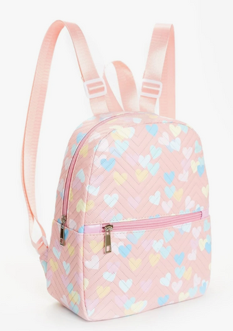 Pink Chevron Heart Backpack