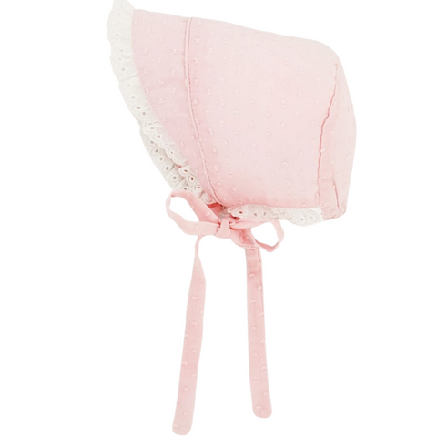 Pink Clip Baby Bonnet