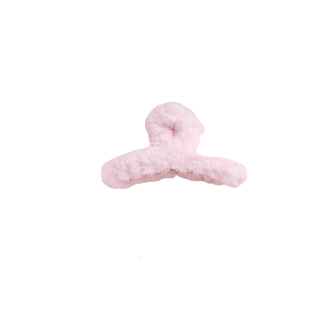 Solid Fuzzy Hair Claw Clip