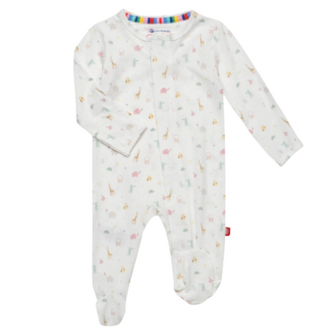 white footie with a natural animal print. 