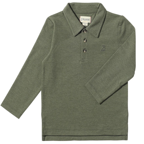 green long sleeve polo