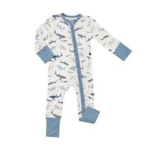 cream coverall with shark