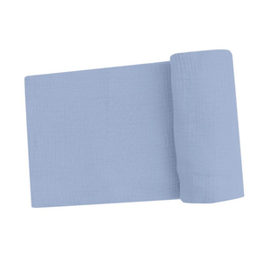Solid Muslin Dusty Blue Swaddle Blanket