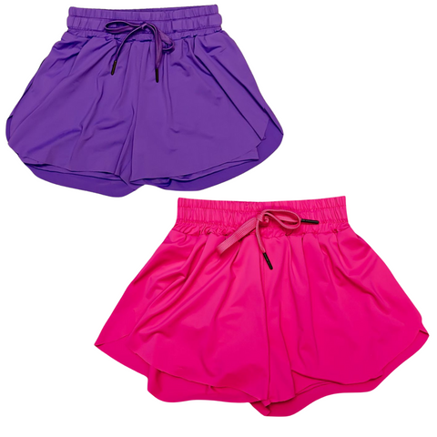 elastic waist athletic swing shorts for girls