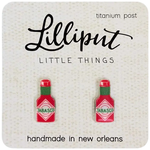 tabasco bottle earrings