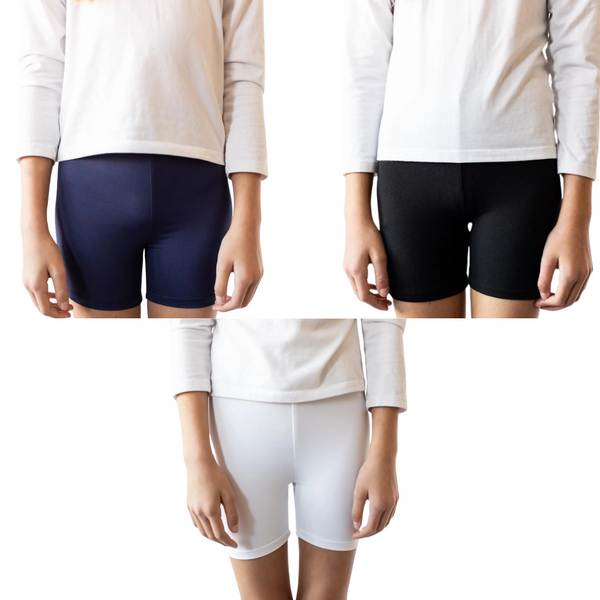 Spandex and cotton biker style shorts made for wearing under dresses