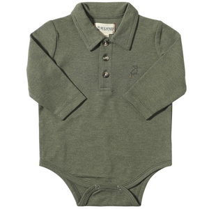 Sage Green Seymour Pique Polo Onesie