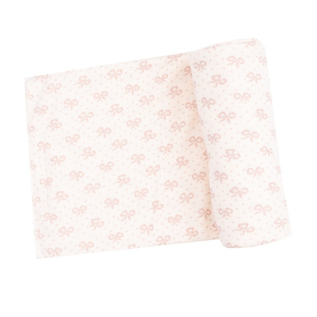 Vintage Mini Bows Swaddle Blanket