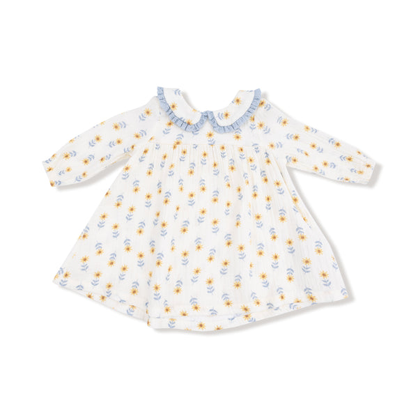 Western Sunflower - Peter Pan Collar Dress + Ribbed Leggings
