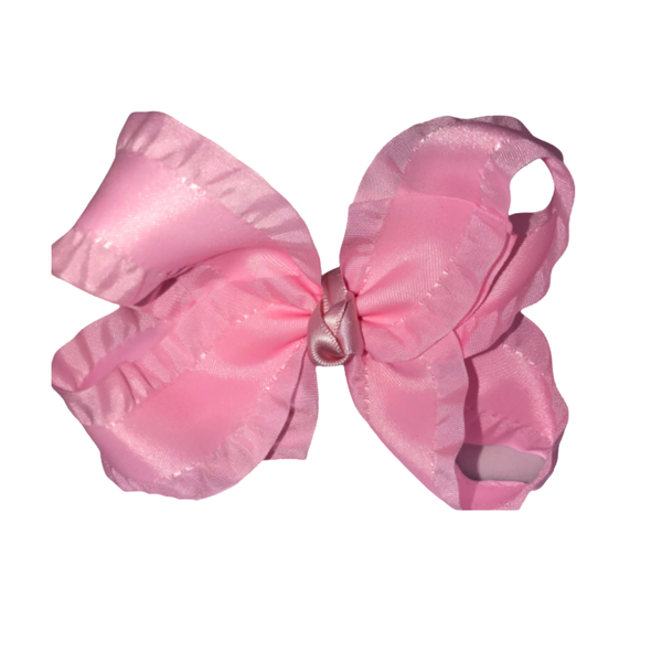 Solid Ruffle Ribbon Bow (More Colors Available)