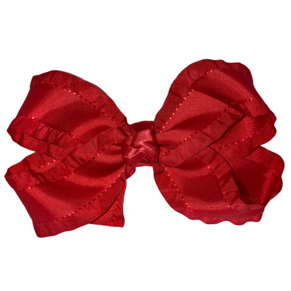 Solid Ruffle Ribbon Bow (More Colors Available)