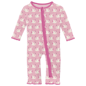 Muffin Ruffle Coverall with 2-Way Zipper Cake Pop Swan Princess