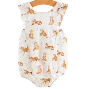 tiger bubble sunsuit with ruffle sleeves