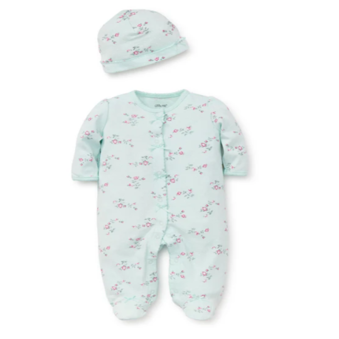 Floral Spray Footie & Hat