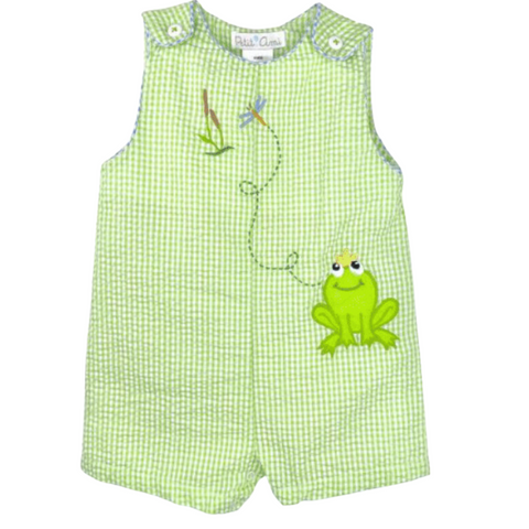 Lime Sunsuit with Frog Applique