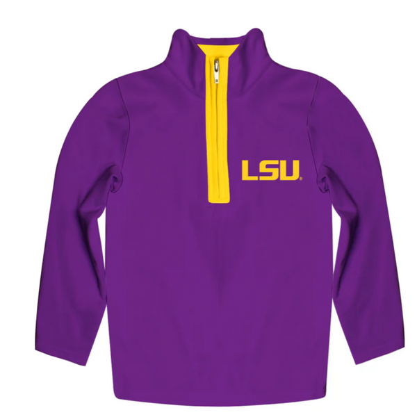 purple quarter zip with lsu logo