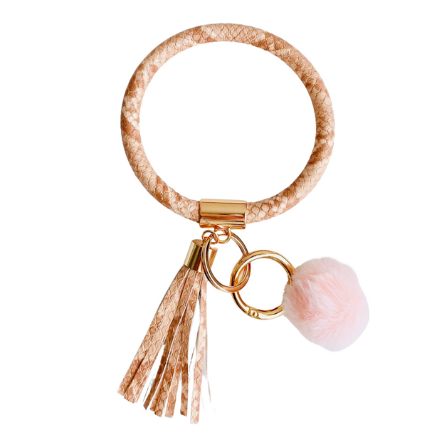 Bangle Key Chain with Pom (8 Color Options)