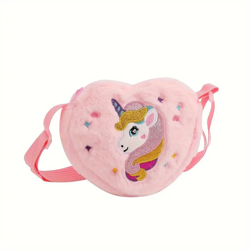 Plush Heart Shaped Crossbody Bags