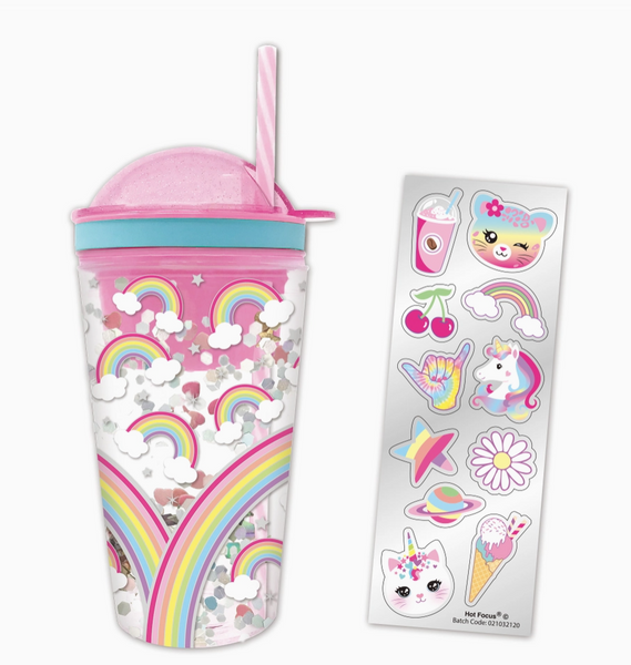 rainbow snack cup with stickers