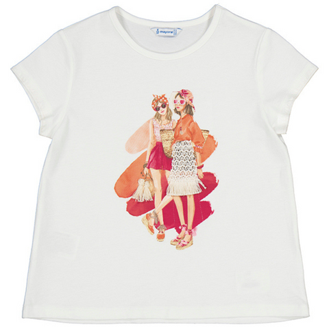 Tween Girlfriends White Graphic Tee