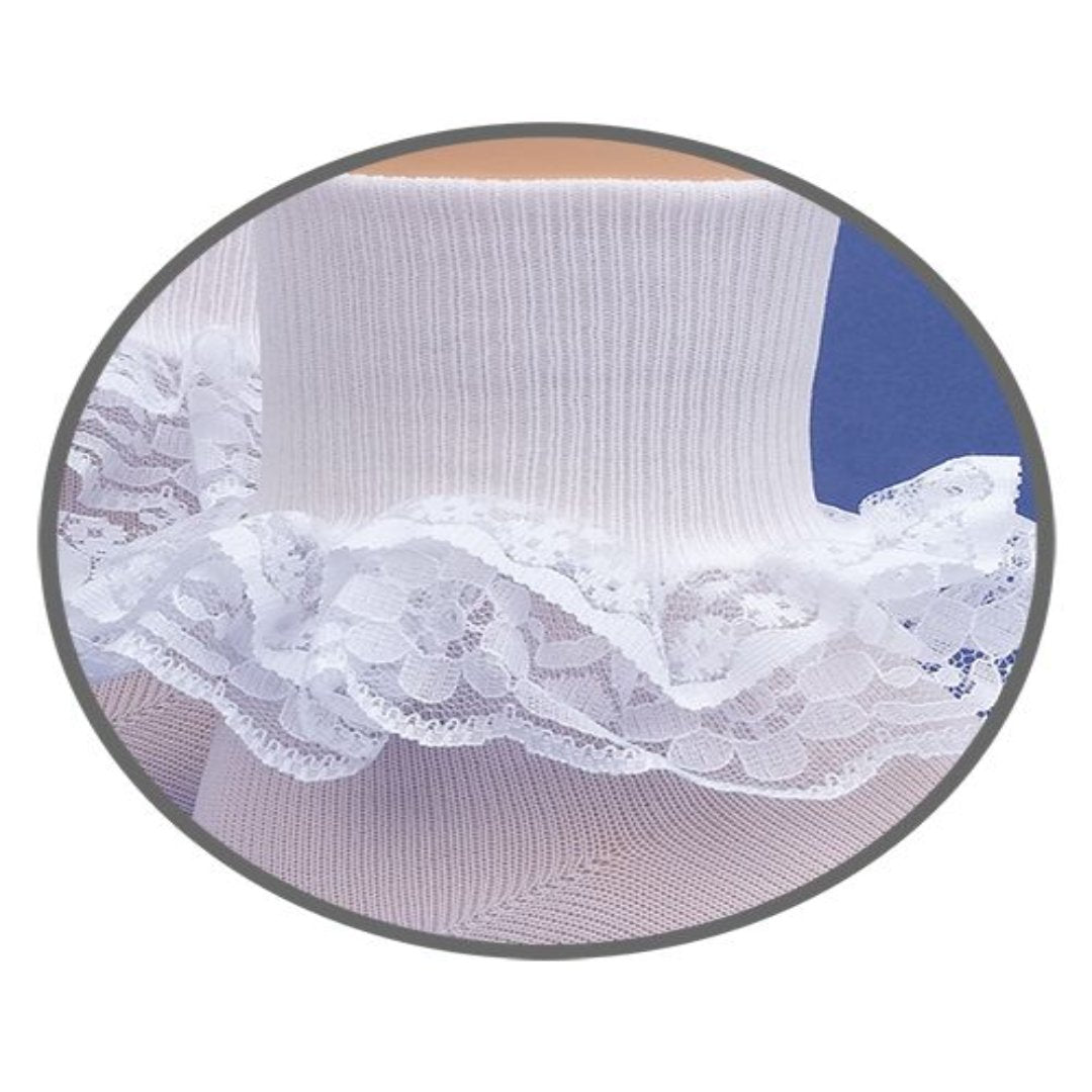 Dressy Lace Turn Cuff Socks