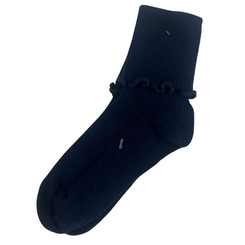 Ripple Edge Turn Cuff Crew Socks