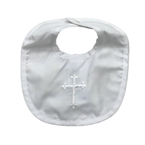 Plain White Bib with Cross