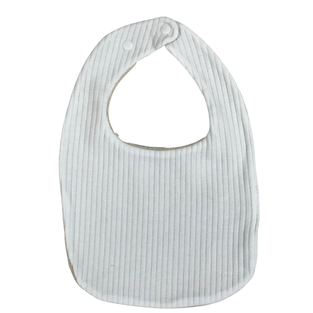 white ribbed bib