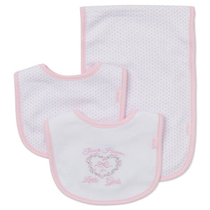 Thank Heaven for Little Girl's Bib and Burp Set