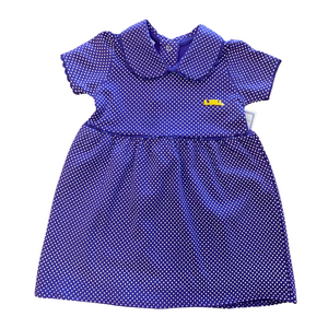 Purple Dot LSU Peter Pan Collar Dress