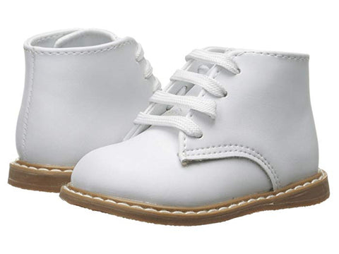 White Leather Hi-Top Walking Shoe
