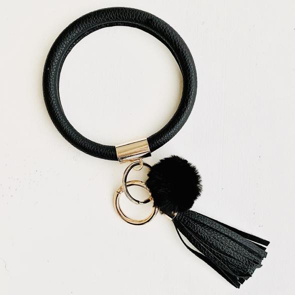 Bangle Key Chain with Pom (8 Color Options)