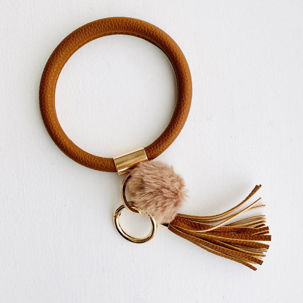 Bangle Key Chain with Pom (8 Color Options)