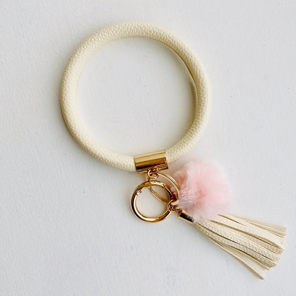 Bangle Key Chain with Pom (8 Color Options)