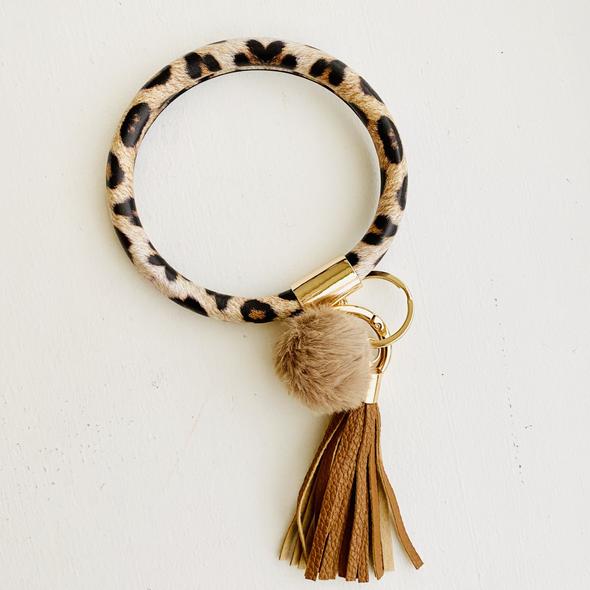 Bangle Key Chain with Pom (8 Color Options)